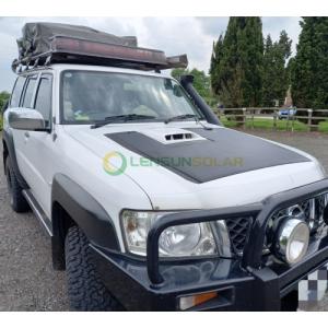 NISSAN Patrol Y61,Y62 s nasáváním v kapotě - solární systém na kapotu 125W